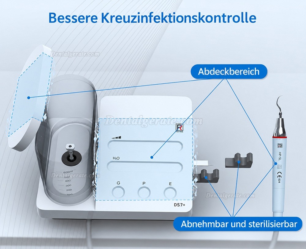 Refine DS7+ UltraschallScaler Wurzelkanalbew&auml;sserung Scaler Kompatibles EMS / Woodpecker